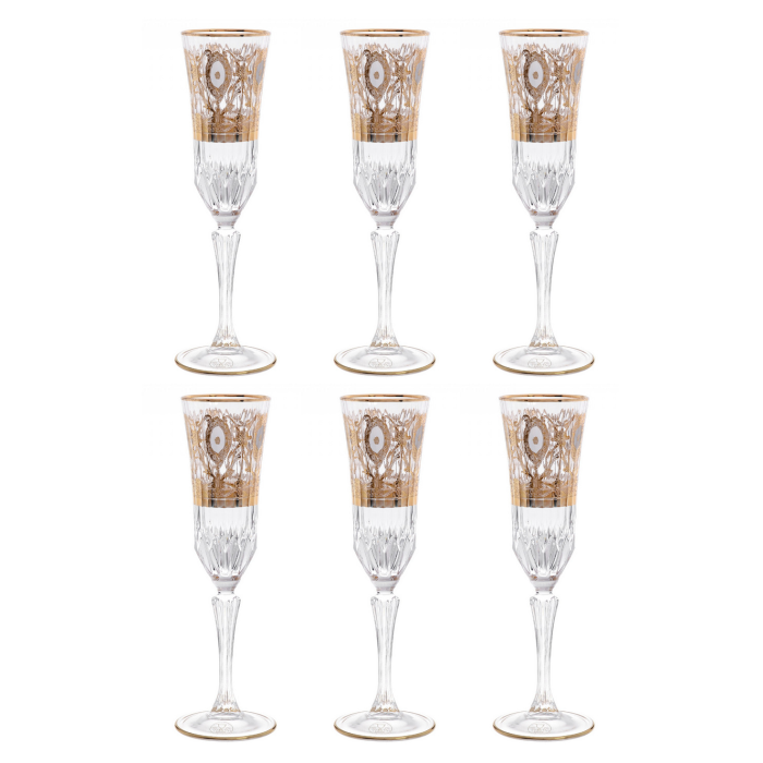 A set of crystal champagne glasses TIMON ADAGIO for 6 people